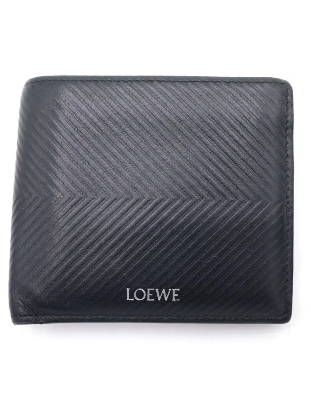 Loewe Bifold Leather Coin Wallet Black